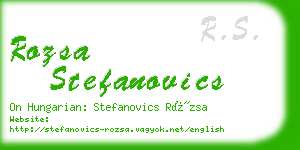 rozsa stefanovics business card